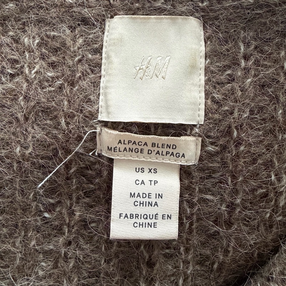 H&M Chunky Knit Brown Sweater Size X-Small - Picture 7 of 10